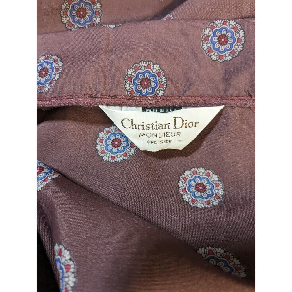Christian Dior Monsieur Kimono Robe Adult One Size Made in USA Vintage Burgundy - Picture 3 of 6
